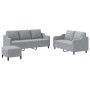 Sofagarnitur mit 3-teiligen Kissen, helles graues Gewebe. von , Sofas - Ref: Foro24-3201842, Preis: 498,53 €, Rabatt: %
