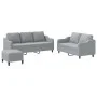 Three-piece sofa set with light gray fabric cushions by , Sofas - Ref: Foro24-3201842, Price: 507,81 €, Discount: %