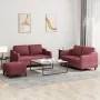 Juego de sofás con cojines 3 piezas tela rojo tinto de , Sofás - Ref: Foro24-3201816, Precio: 457,13 €, Descuento: %