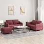 Sofagarnitur mit 3-teiligen Kissen, Stoff in Weinrot. von , Sofas - Ref: Foro24-3201816, Preis: 463,71 €, Rabatt: %