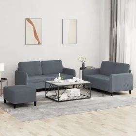 Dreiteiliges dunkelgraues Samtsofa-Set von , Sofas - Ref: Foro24-3201985, Preis: 432,44 €, Rabatt: %