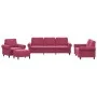 Set of sofas with 4 pieces of red velvet cushions by , Sofas - Ref: Foro24-3202184, Price: 753,31 €, Discount: %