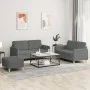Three-piece dark gray fabric sofa set with cushions by , Sofas - Ref: Foro24-3202095, Price: 488,51 €, Discount: %