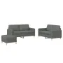 Three-piece dark gray fabric sofa set with cushions by , Sofas - Ref: Foro24-3202095, Price: 488,51 €, Discount: %