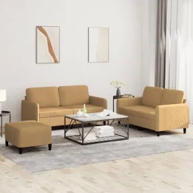 Dreiteiliges Samtsofa-Set in Braun. von , Sofas - Ref: Foro24-3201991, Preis: 465,90 €, Rabatt: %