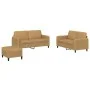 3-piece brown velvet sofa set by , Sofas - Ref: Foro24-3201991, Price: 465,90 €, Discount: %