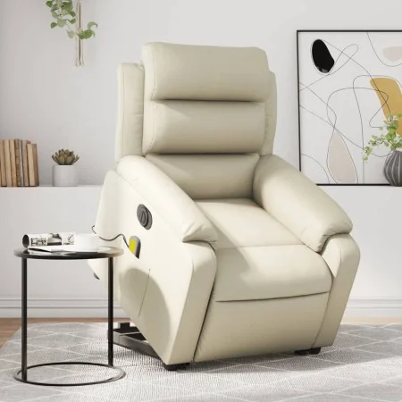 Sillón de masaje elevable eléctrico cuero sintético crema de , Sillones - Ref: Foro24-3205064, Precio: 388,33 €, Descuento: %