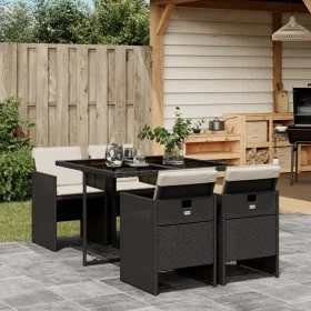 5-piece garden furniture set with black synthetic rattan cushions by , Garden sets - Ref: Foro24-3210534, Price: 346,98 €, Di...