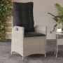 Sillón de jardín reclinable con cojines ratán PE gris claro de , Sillas de jardín - Ref: Foro24-365262, Precio: 136,13 €, Des...