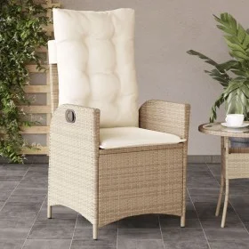 Verstellbarer Gartenstuhl mit beigen Kissen aus synthetischem Rattan. von , Gartenstühle - Ref: Foro24-365260, Preis: 134,77 ...