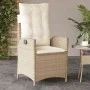 Silla de jardín reclinable con cojines ratán sintético beige de , Sillas de jardín - Ref: Foro24-365260, Precio: 134,75 €, De...
