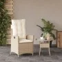 Silla de jardín reclinable con cojines ratán sintético beige de , Sillas de jardín - Ref: Foro24-365260, Precio: 134,75 €, De...