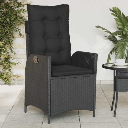 Garten-Liegesessel mit schwarzen Kunststoff-Rattan-Kissen. von , Gartenstühle - Ref: Foro24-365257, Preis: 127,99 €, Rabatt: %