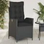 Sillón reclinable de jardín con cojines ratán sintético negro de , Sillas de jardín - Ref: Foro24-365257, Precio: 133,51 €, D...