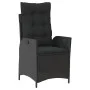Garten-Liegesessel mit schwarzen Kunststoff-Rattan-Kissen. von , Gartenstühle - Ref: Foro24-365257, Preis: 133,54 €, Rabatt: %