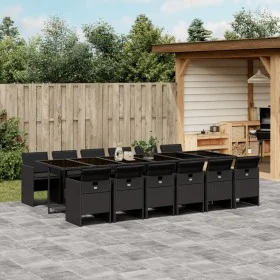 Garden dining set with 13-piece black synthetic rattan cushions. by , Garden sets - Ref: Foro24-3210583, Price: 1,00 €, Disco...