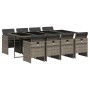 Garten-Essgruppe, 9-teilig, mit grauen Polstern aus synthetischem Rattan. von , Gartensets - Ref: Foro24-3210560, Preis: 621,...