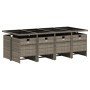 Garden dining set 9 pieces and gray synthetic rattan cushions by , Garden sets - Ref: Foro24-3210560, Price: 621,27 €, Discou...