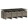 Garden dining set 9 pieces and gray synthetic rattan cushions by , Garden sets - Ref: Foro24-3210560, Price: 711,49 €, Discou...
