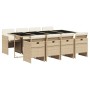 Garten-Essgruppe 9-teilig mit Kissen aus synthetischem Rattan in Beige. von , Gartensets - Ref: Foro24-3210562, Preis: 574,18...