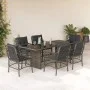 Garden dining set 7 pieces and gray synthetic rattan cushions by , Garden sets - Ref: Foro24-3212060, Price: 723,79 €, Discou...