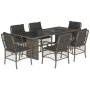 Garden dining set 7 pieces and gray synthetic rattan cushions by , Garden sets - Ref: Foro24-3212060, Price: 686,52 €, Discou...