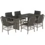 Garden dining set 7 pieces and gray synthetic rattan cushions by , Garden sets - Ref: Foro24-3212060, Price: 723,79 €, Discou...