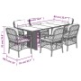 Garden dining set 7 pieces and gray synthetic rattan cushions by , Garden sets - Ref: Foro24-3212060, Price: 686,52 €, Discou...