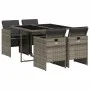 5-piece garden dining set with gray synthetic rattan cushions by , Garden sets - Ref: Foro24-3210536, Price: 357,71 €, Discou...