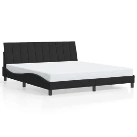 Bed frame with black velvet LED lights 180x200 cm by , Beds and slatted bases - Ref: Foro24-3213795, Price: 254,83 €, Discoun...