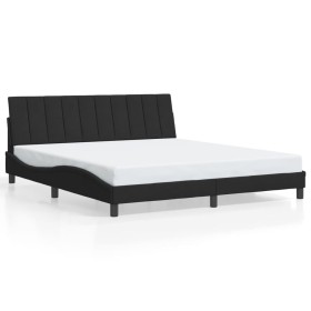 Bettgestell mit LED-Lichtern, schwarzem Samt, 180x200 cm. von , Betten und Lattenroste - Ref: Foro24-3213795, Preis: 258,66 €...