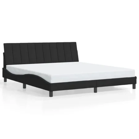 Bed frame with black velvet LED lights 180x200 cm by , Beds and slatted bases - Ref: Foro24-3213795, Price: 253,33 €, Discoun...