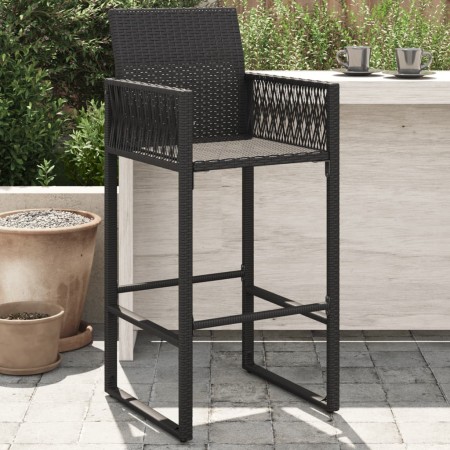 Hochstühle für den Garten, 2 Stück, schwarzes Kunststoff-Rattan von , Gartenstühle - Ref: Foro24-368702, Preis: 153,36 €, Rab...