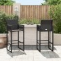 High garden stools 2 units black synthetic rattan by , Garden chairs - Ref: Foro24-368702, Price: 153,36 €, Discount: %