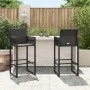 High garden stools 2 units black synthetic rattan by , Garden chairs - Ref: Foro24-368702, Price: 159,67 €, Discount: %