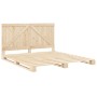 Solid pine wood bed frame with headboard 200x200cm by , Beds and slatted bases - Ref: Foro24-3281555, Price: 243,28 €, Discou...
