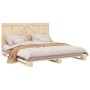 Solid pine wood bed frame with headboard 200x200cm by , Beds and slatted bases - Ref: Foro24-3281555, Price: 243,28 €, Discou...