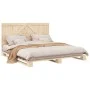 Solid pine wood bed frame with headboard 200x200cm by , Beds and slatted bases - Ref: Foro24-3281555, Price: 240,72 €, Discou...