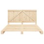 Solid pine wood bed frame with headboard 200x200cm by , Beds and slatted bases - Ref: Foro24-3281555, Price: 243,28 €, Discou...