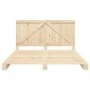 Solid pine wood bed frame with headboard 200x200cm by , Beds and slatted bases - Ref: Foro24-3281555, Price: 240,72 €, Discou...