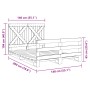 Solid pine wood bed frame with headboard 140x200 cm by , Beds and slatted bases - Ref: Foro24-3281576, Price: 220,86 €, Disco...