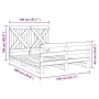 Solid pine wood bed frame with headboard 140x200 cm by , Beds and slatted bases - Ref: Foro24-3281576, Price: 219,40 €, Disco...