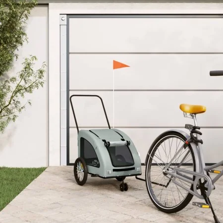 Bicycle pet trailer, iron frame, gray Oxford fabric by , pet strollers - Ref: Foro24-93979, Price: 112,08 €, Discount: %