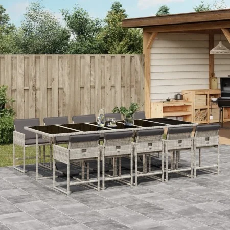 11-piece garden dining set with gray synthetic rattan cushions by , Garden sets - Ref: Foro24-3278062, Price: 920,17 €, Disco...