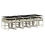 Set de comedor de jardín 11 pzas y cojines ratán sintético gris de , Conjuntos de jardín - Ref: Foro24-3278062, Precio: 792,5...