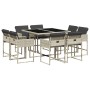 Set comedor de jardín 9 pzas cojines ratán sintético gris claro de , Conjuntos de jardín - Ref: Foro24-3278146, Precio: 424,1...