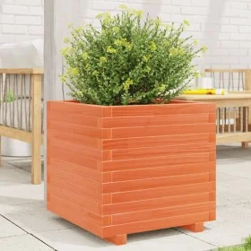 Jardinera madera maciza de pino marrón cera 50x50x49,5 cm de , Maceteros y jardineras - Ref: Foro24-3282516, Precio: 133,17 €...
