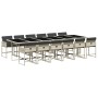 Set comedor jardín y cojines 13 pzas ratán sintético gris claro de , Conjuntos de jardín - Ref: Foro24-3278074, Precio: 833,67 €