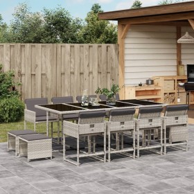 Set comedor jardín y cojines 13 pzas ratán sintético gris claro de , Conjuntos de jardín - Ref: Foro24-3278110, Precio: 658,7...