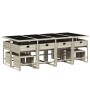 Garden dining set with 13 pieces, light gray synthetic rattan and cushions. by , Garden sets - Ref: Foro24-3278110, Price: 65...